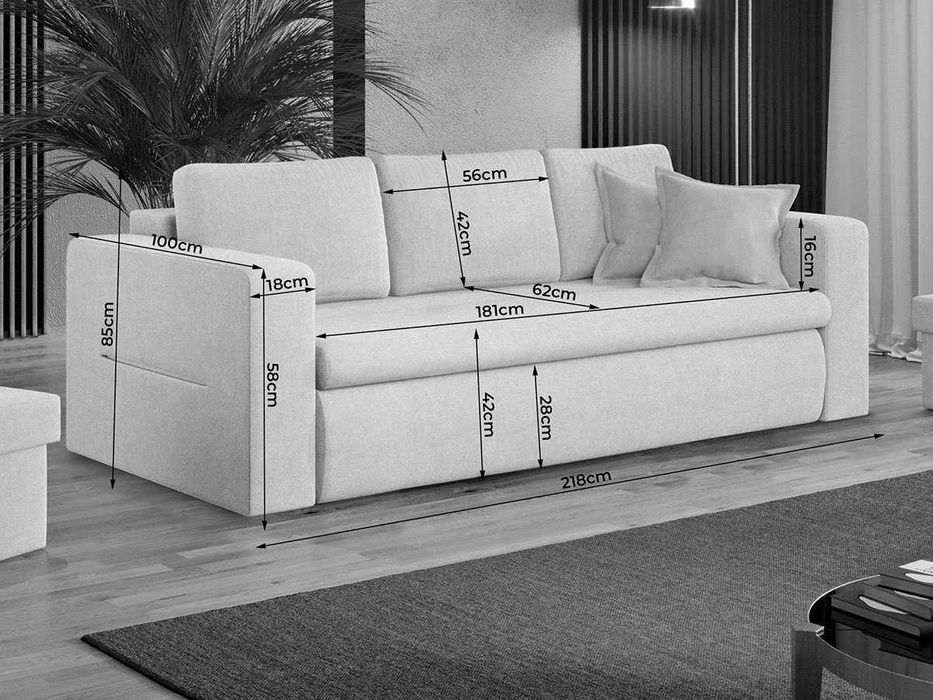 Canapea Extensibila Rita Crem / Maro