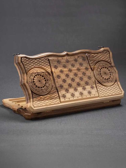 Нарды резные "Восточный узор 2" из ореха (Армения)