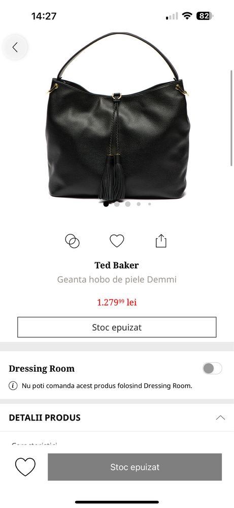 Geanta hobo de piele Ted Baker Demmi