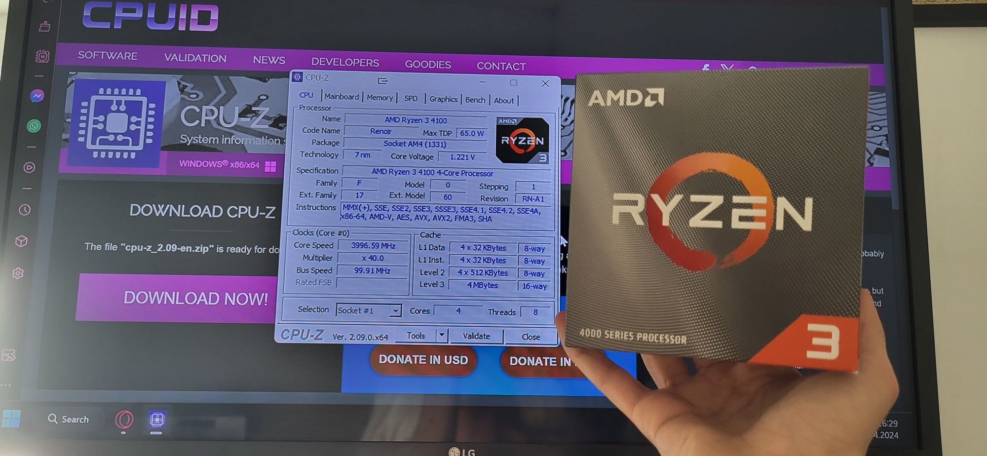 Procesor AMD Ryzen 3 4100. Garantie 2026. Full box. Factura.