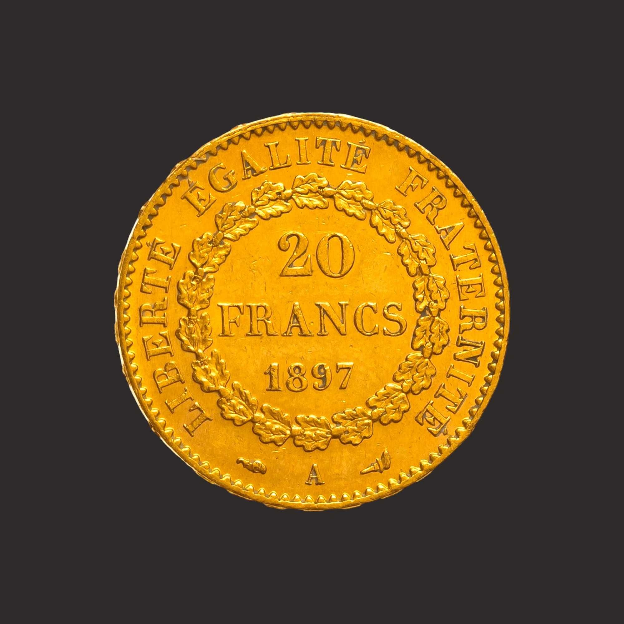 Moneda 20 franci francezi, Inger, aprox.6,45 gr. TVA 0%-PRECOMANDA