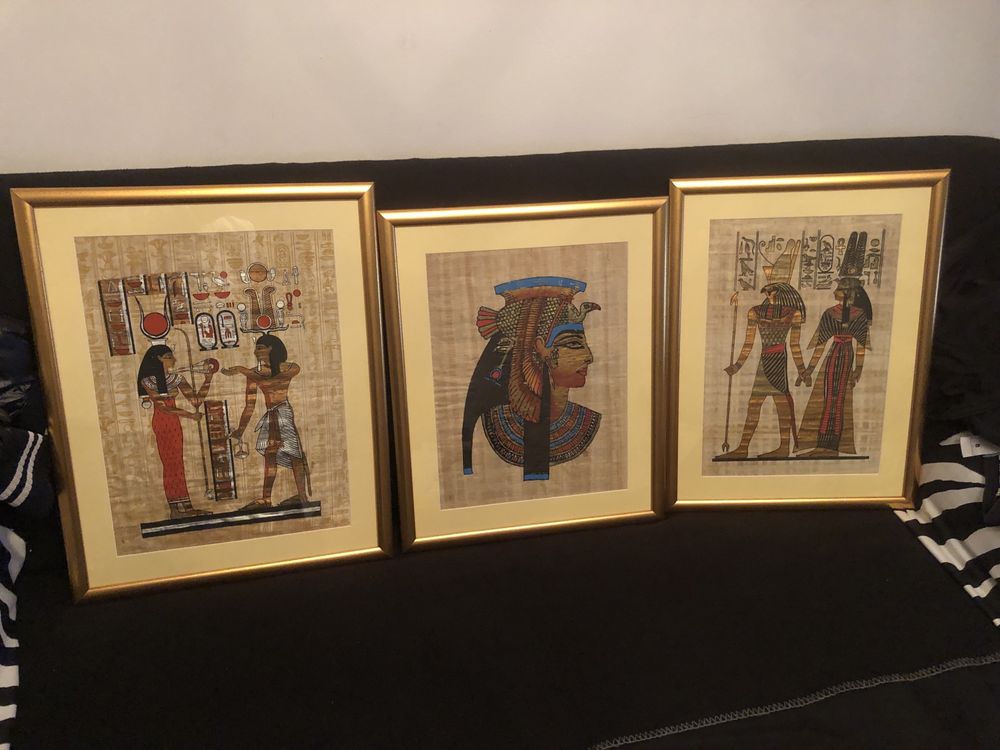 3 Tablouri Papirus aduse din Egipt + înca un Tablou