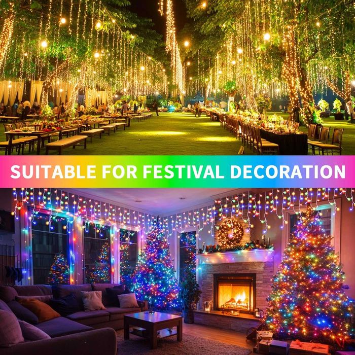 GCMacau 20+5 метра, 660 LED, Коледни светлини, топли+многоцветни