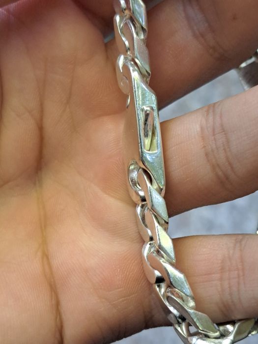 Bratara argint Cuban cu placuta 45 grame