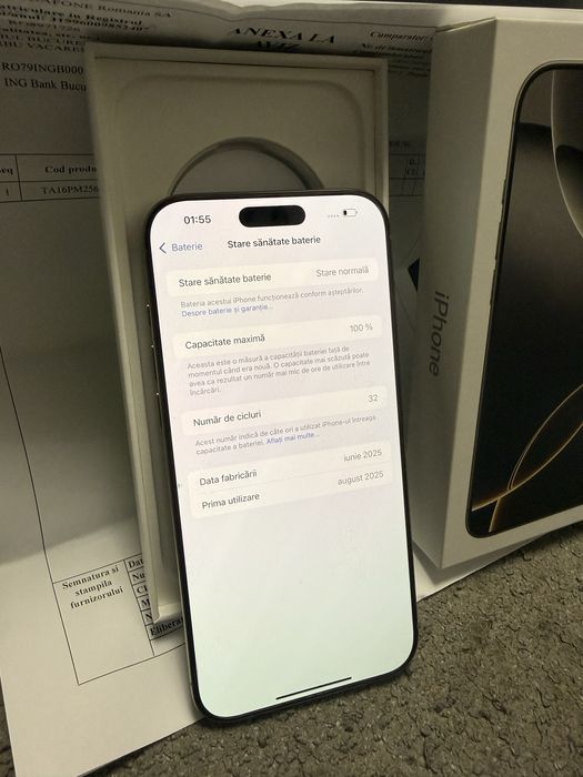 Iphone 16 Pro Max 256 gb CA NOU ! Factura si garantie 22 luni !
