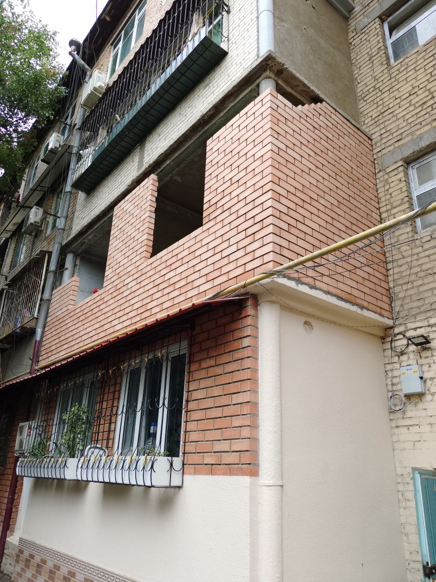 Кладка кирпич балконга гиш терамиз
