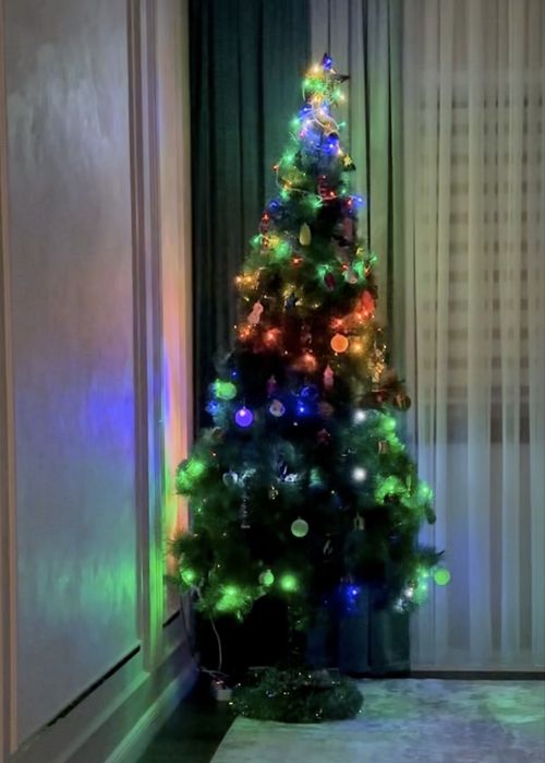 Продам елку пышную 210 см с игрушками.