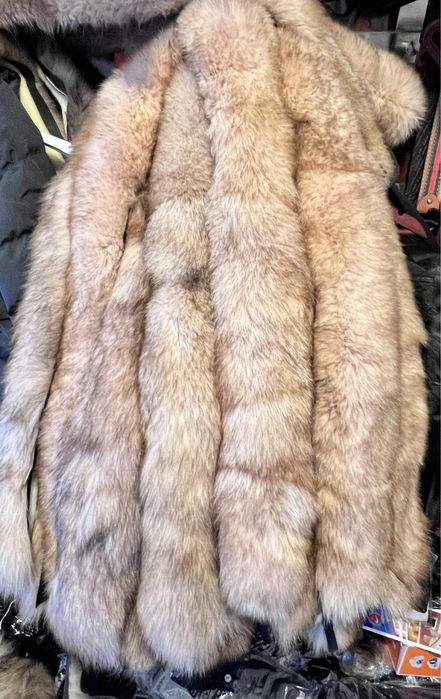 дамска яка за качулка подвижна 100%естествен косъм лъскав здрав лисица