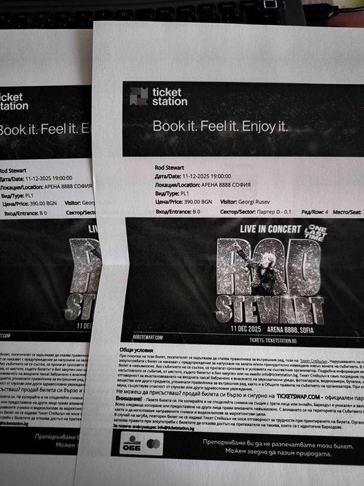 Билети за концерта на Род Стюарт