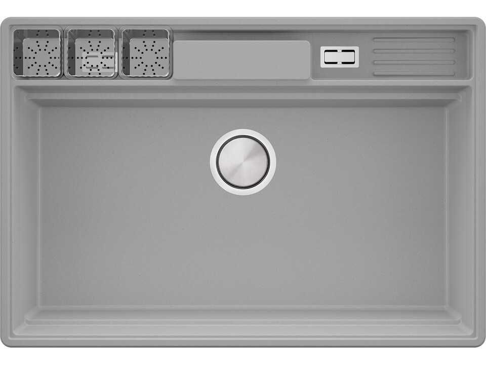 Сива кухненска гранитна мивка Ню Йорк 80 Multispace 780 x 530 мм