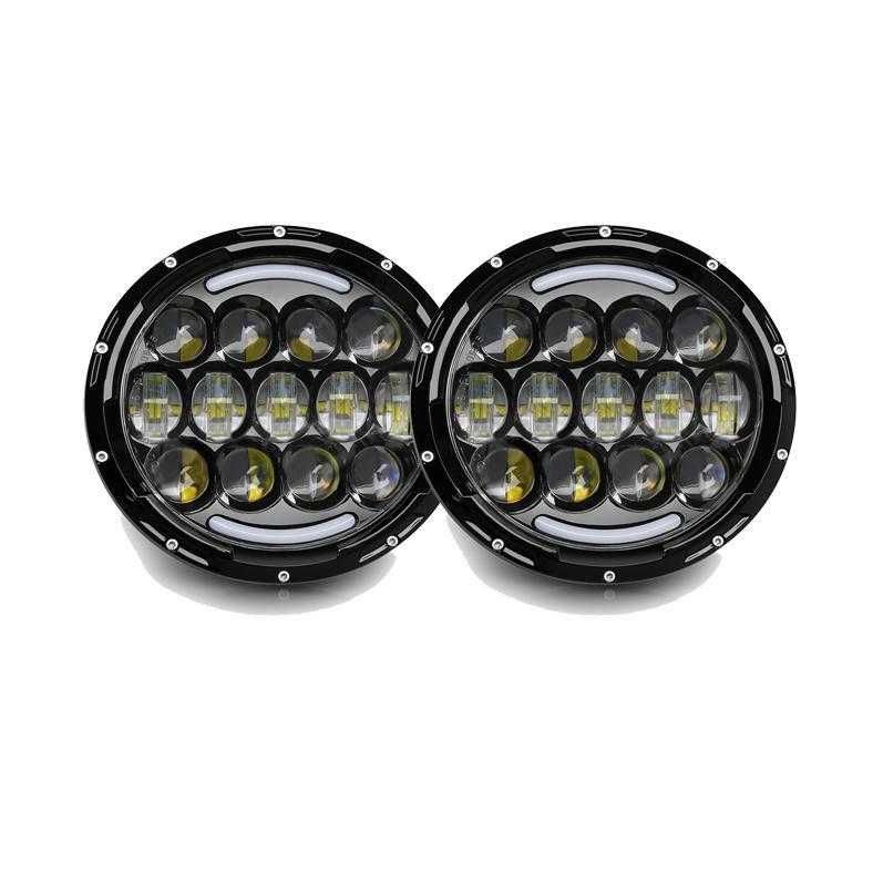 Комплект Кръгли LED фарове 7" 70W H4 - къси, дълги, дневни и мигач