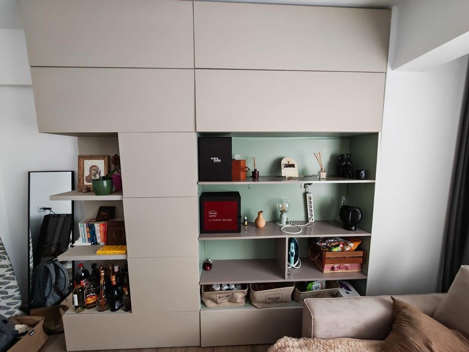 Bibliotecă modulară / mobilă living / dulap – 2 piese