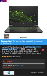 Laptop HP Pavilion Gaming 15-ec2078nq