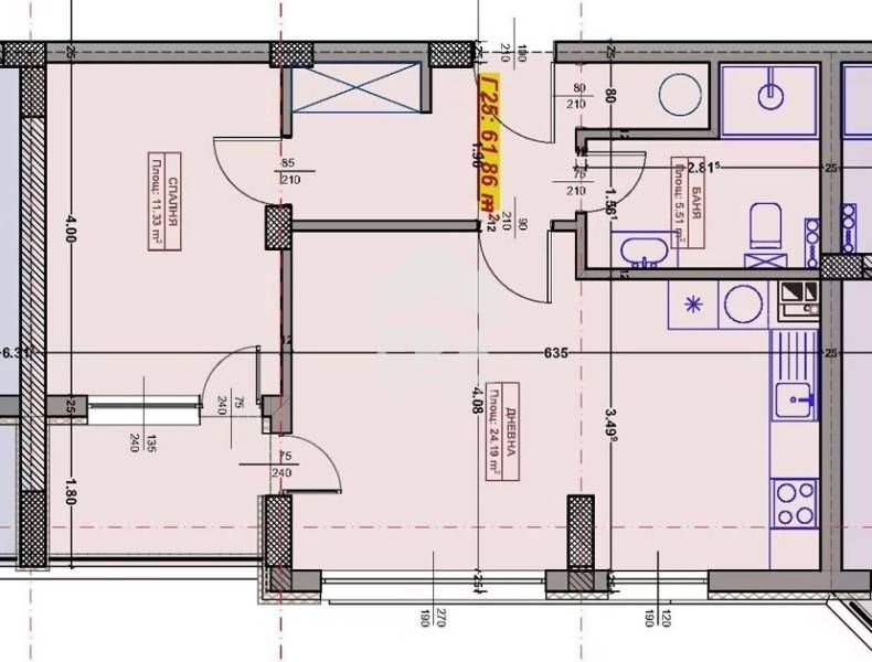 Апартамент с една спалня за продажба в район с отлична локация и инфра