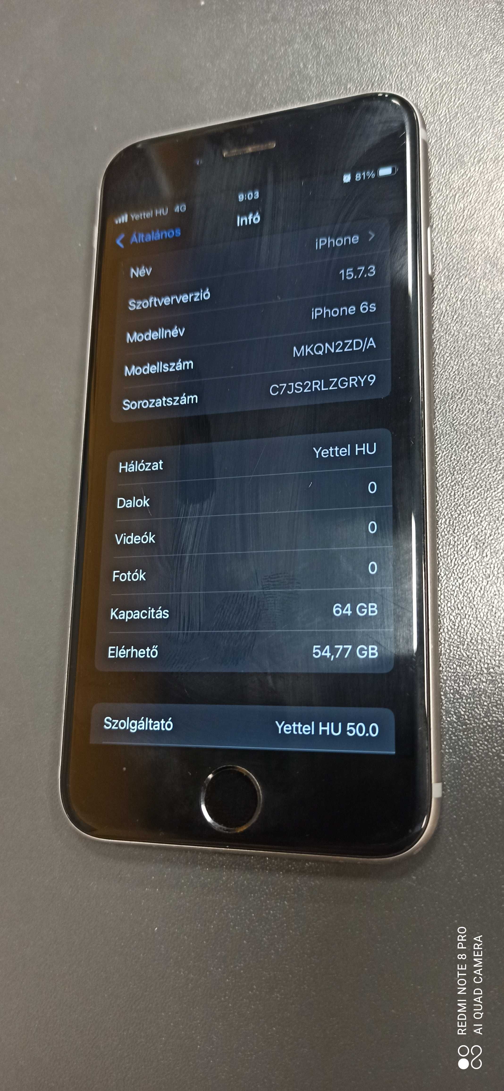 Vand Iphone 6s silver 64GB liber retea, baterie 100%