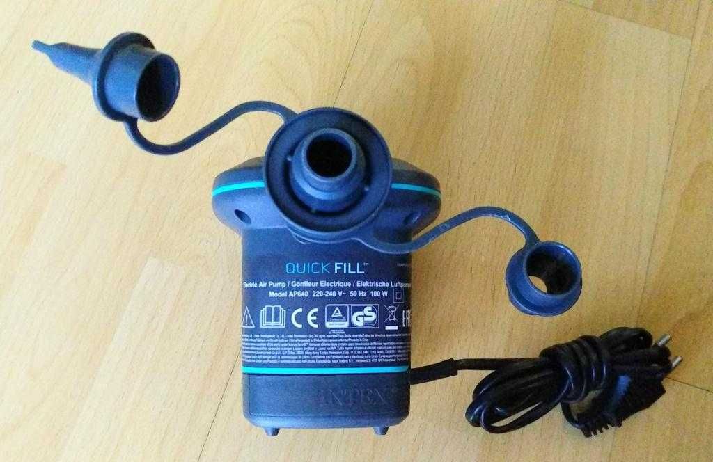 Въздушна помпа за надуваеми изделия PVC, Intex AP640, 220V, 3 адаптера
