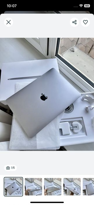 Macbook air m1 8/256gb 13dyum 96%yomkst 99sikl