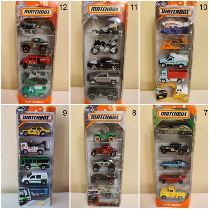 5 Pack Метални колички Hot Wheels и Matchbox сетове от по 3 и по 5 бр.