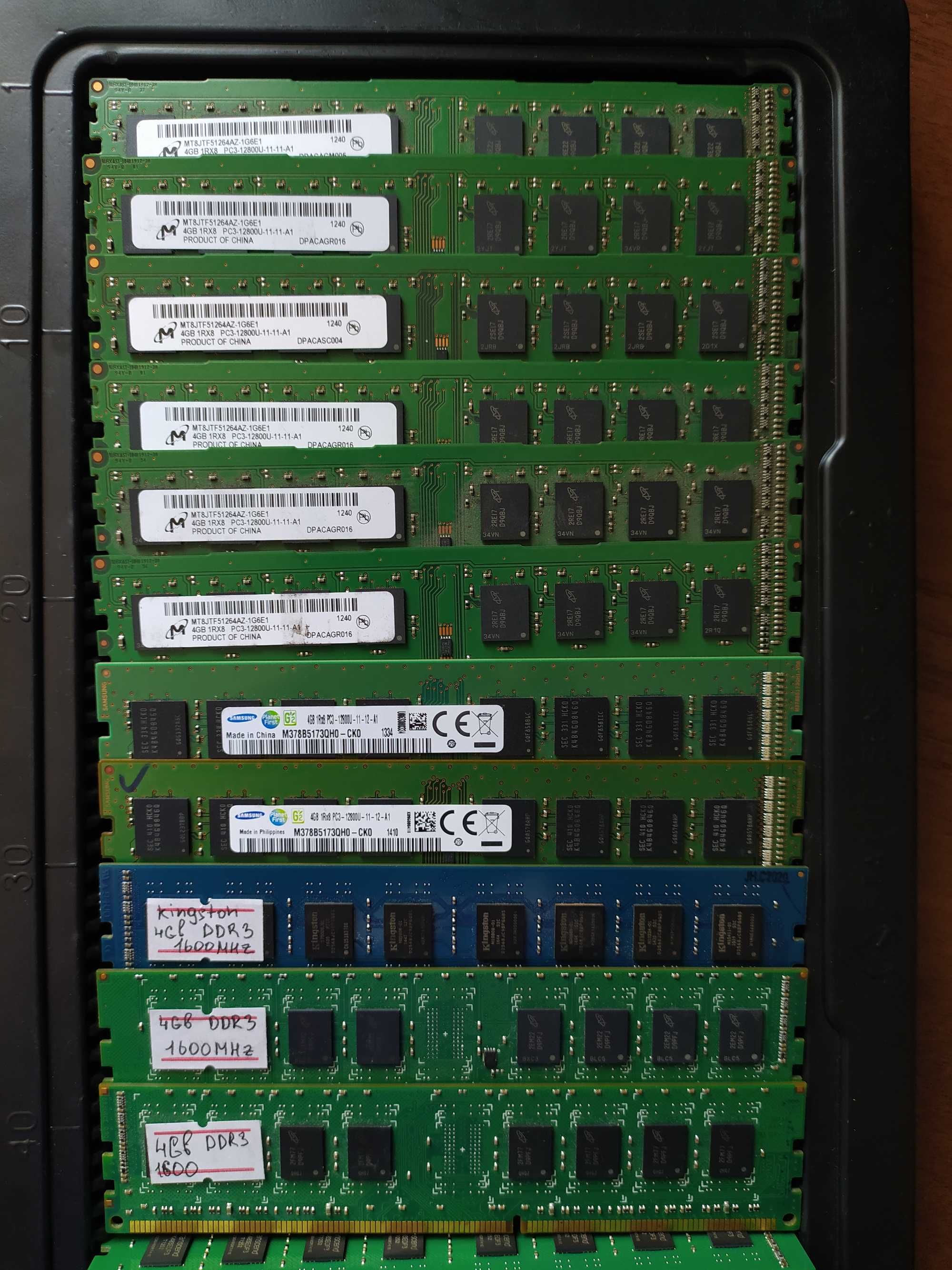 Озу DDR3 DDR4 2Гб, 4Гб, 8Гб, 16Гб (1333, 1600, 2400, 2666, 3200)