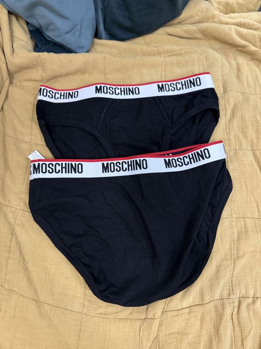 Moschino set 2 chiloti barbati negri cu logo alb marimea XL noi origin