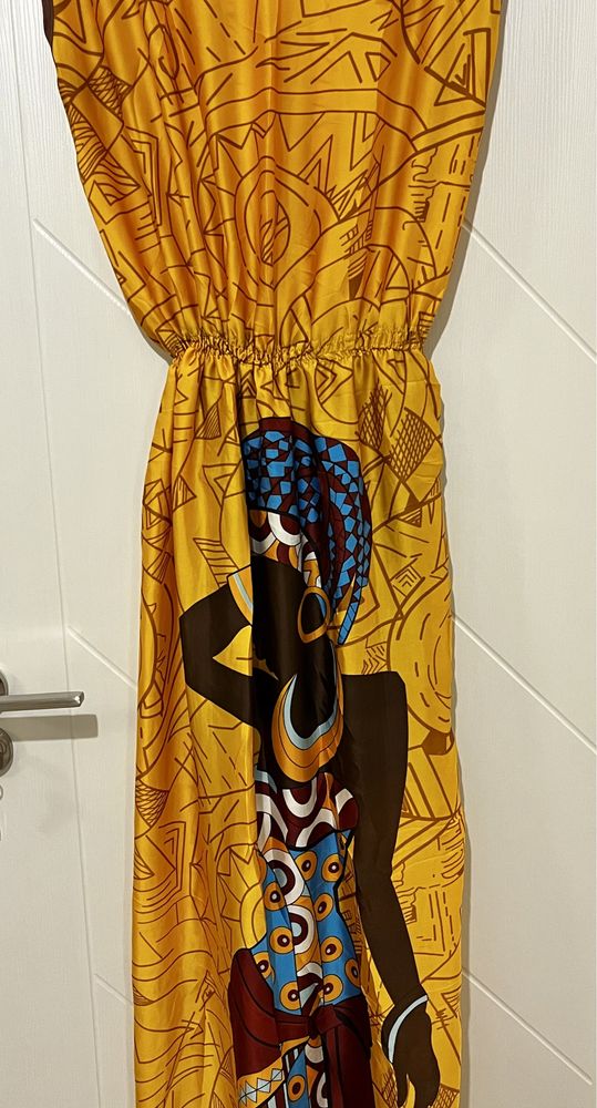 Дълга копринена рокля Африканка