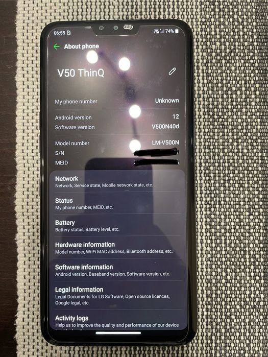 LG V50 5G ThinQ, 6 GB RAM, 64 GB ROM