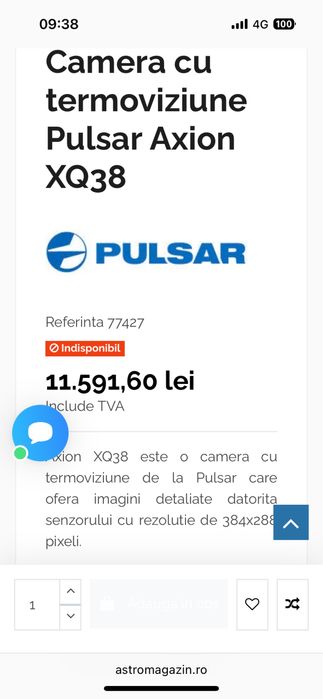 Camera termoviziune pulsar axion xq38