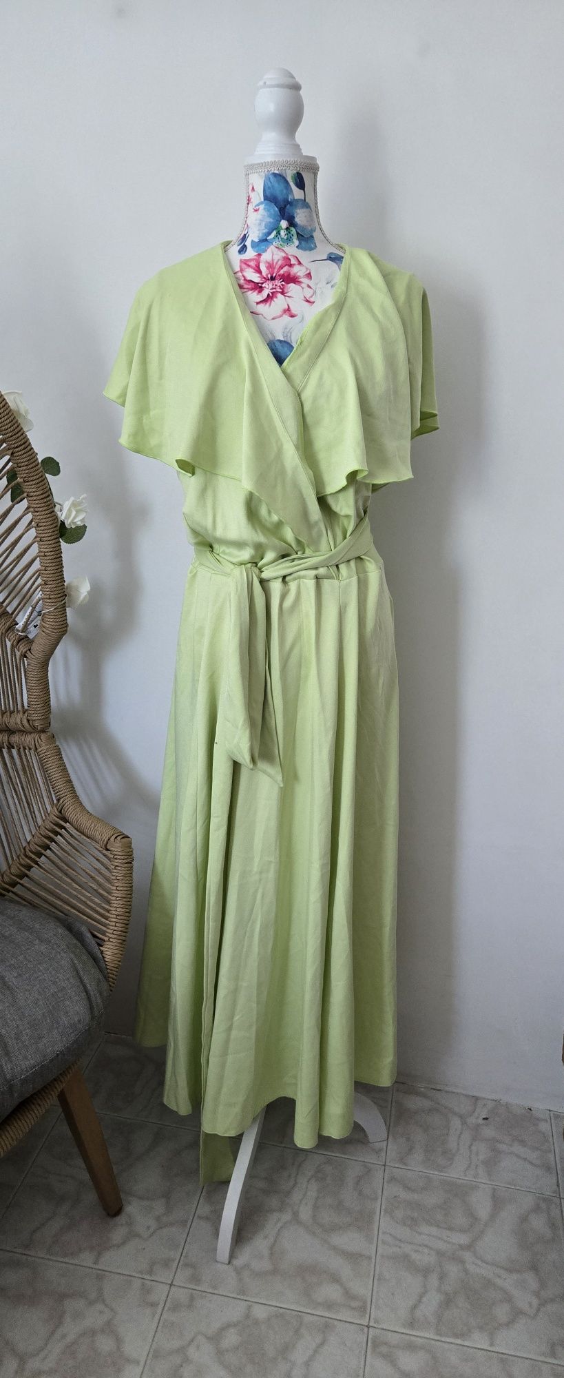 Рокля Closet London лайм ризида 50 52 54 EU 3хл 4хл гръдна: 120-132 см