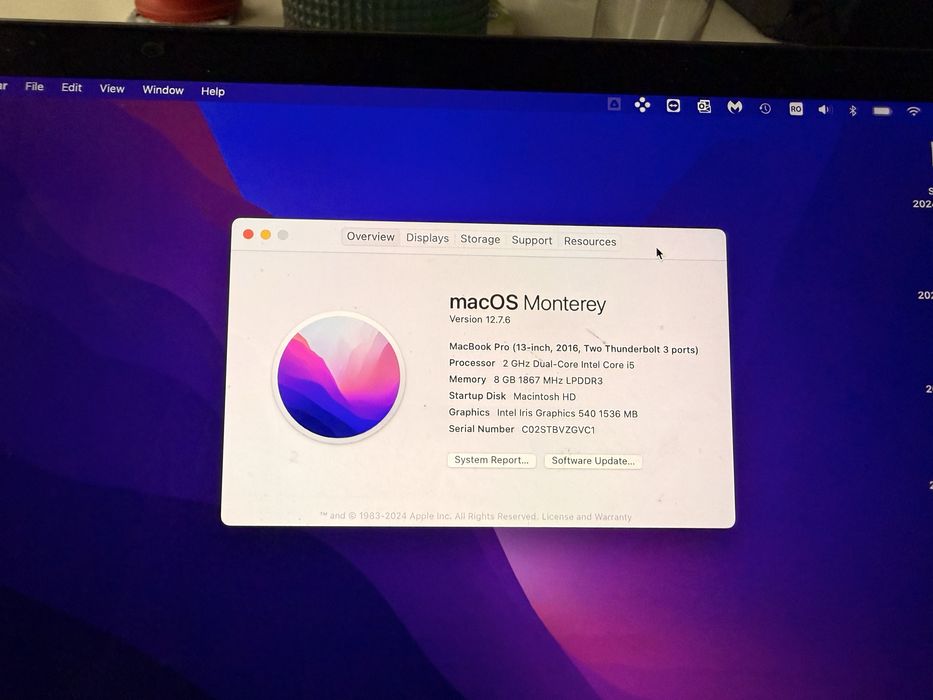 Vand laptop MacBook pro 13 inch