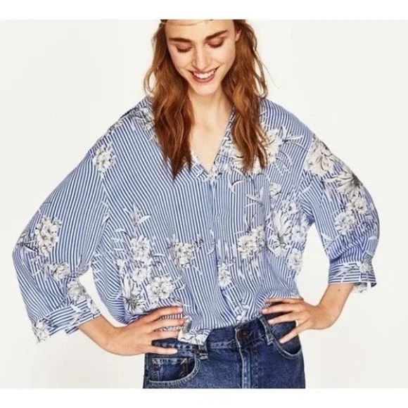 Риза с широк ръкав Zara