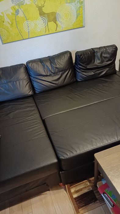 Coltar Friheten Ikea cu spatiu de depozitare, piele ecologica