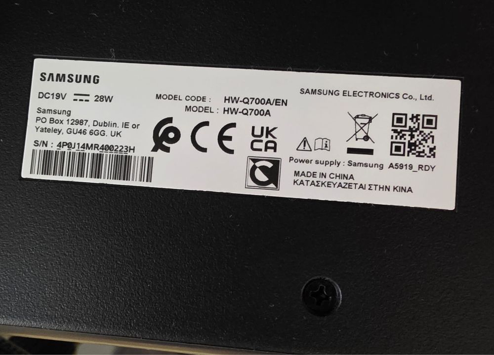 Samsung Soundbar HW-Q700A 330W Dolby Atmos