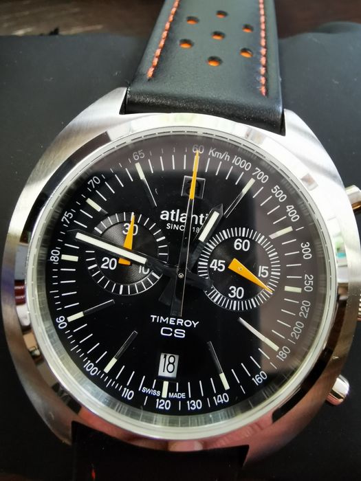 Atlantic timeroy chronograph quartz swiss watch