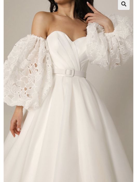 Maneci detasabile bufante noi ( din organza) pentru rochie de mireasa