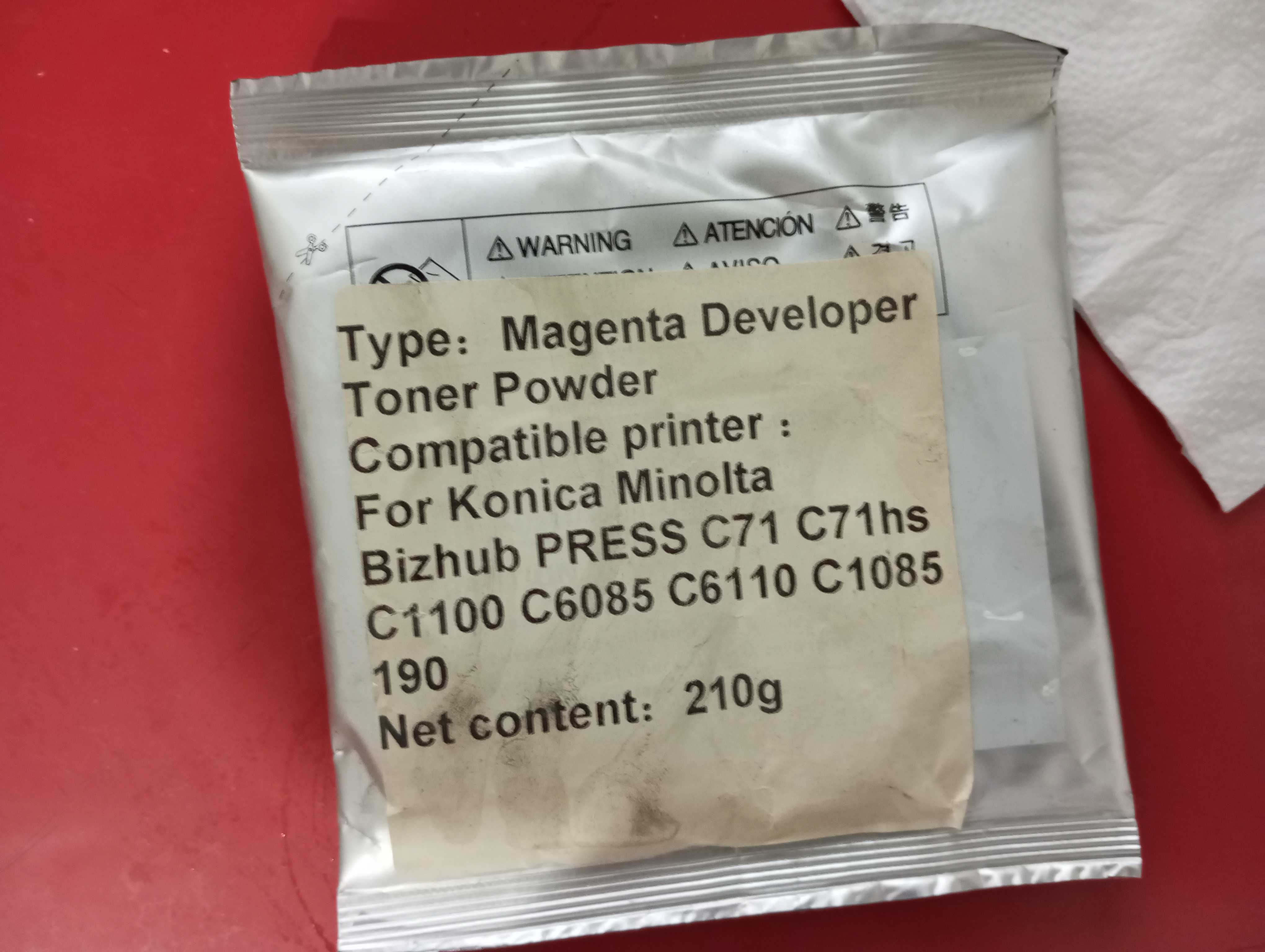 девелопер 210гр для konoca minolta c71hc, c1100,c6085,c6110,c1085