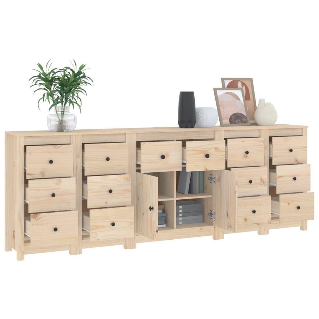 Сайдборд,сив, 230х35х80 см,сив бор масив