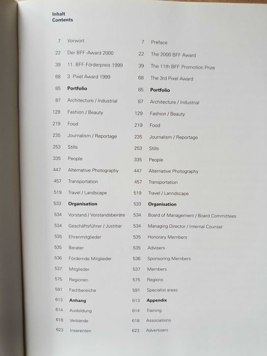 Годишник 2000 на Професионална асоциация на фотографите, Германия
