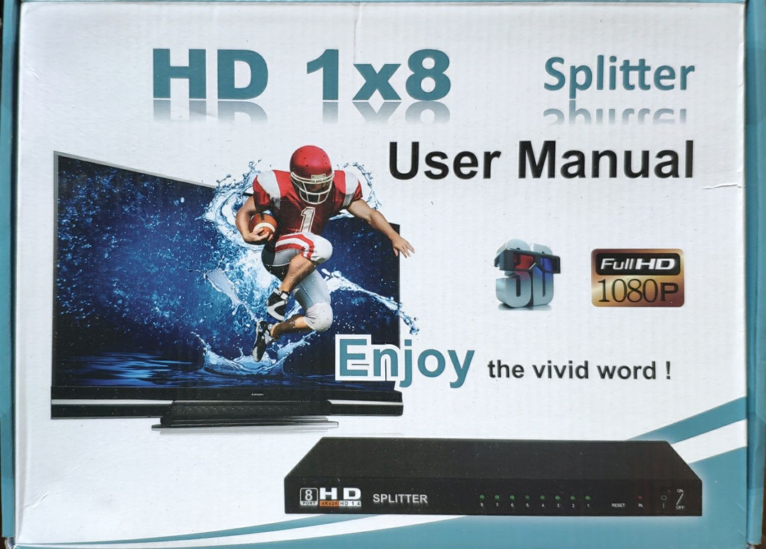 HDMI сплиттер 1х8 портовый разветвитель делитель изображения картинки