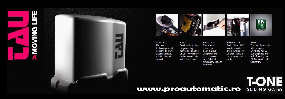 Kit automatizare poarta culisanta 500KG, TAUItalia