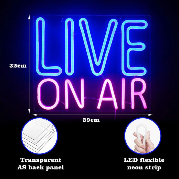 Led неонова табела Live on air