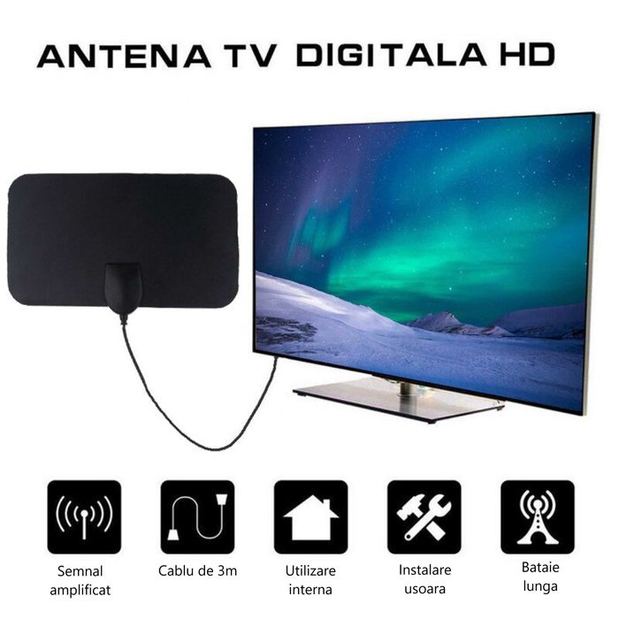 Antena parabolica digitala cu aplificator pentru interior