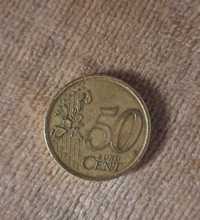 Moneda 50 de centi euro 2001.