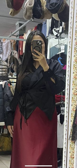 Блуза черная на запах