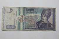 bancnota 5000 lei martie 1992 Romania rara