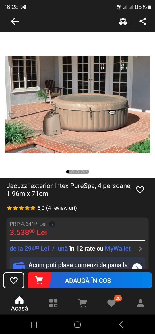 Jacuzzi Incalzit Intex Pure Spa 6 locuri folosit de 2 ori