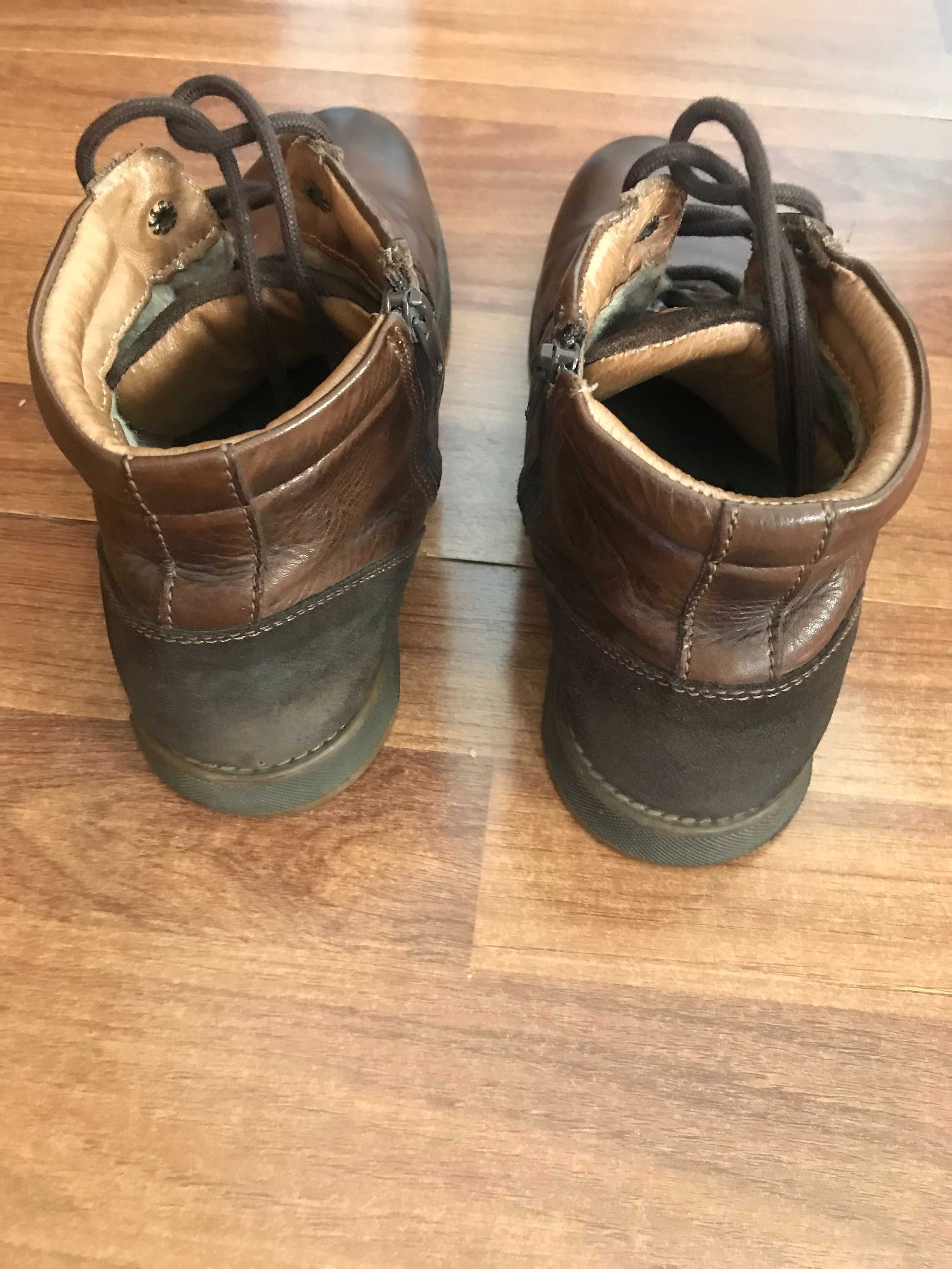 Ботинки мужские кожаные, коричневый, 43 размер
