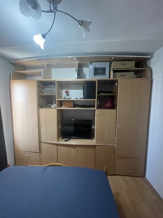 Mobilă dormitor + pat lemn masiv (sau separat)