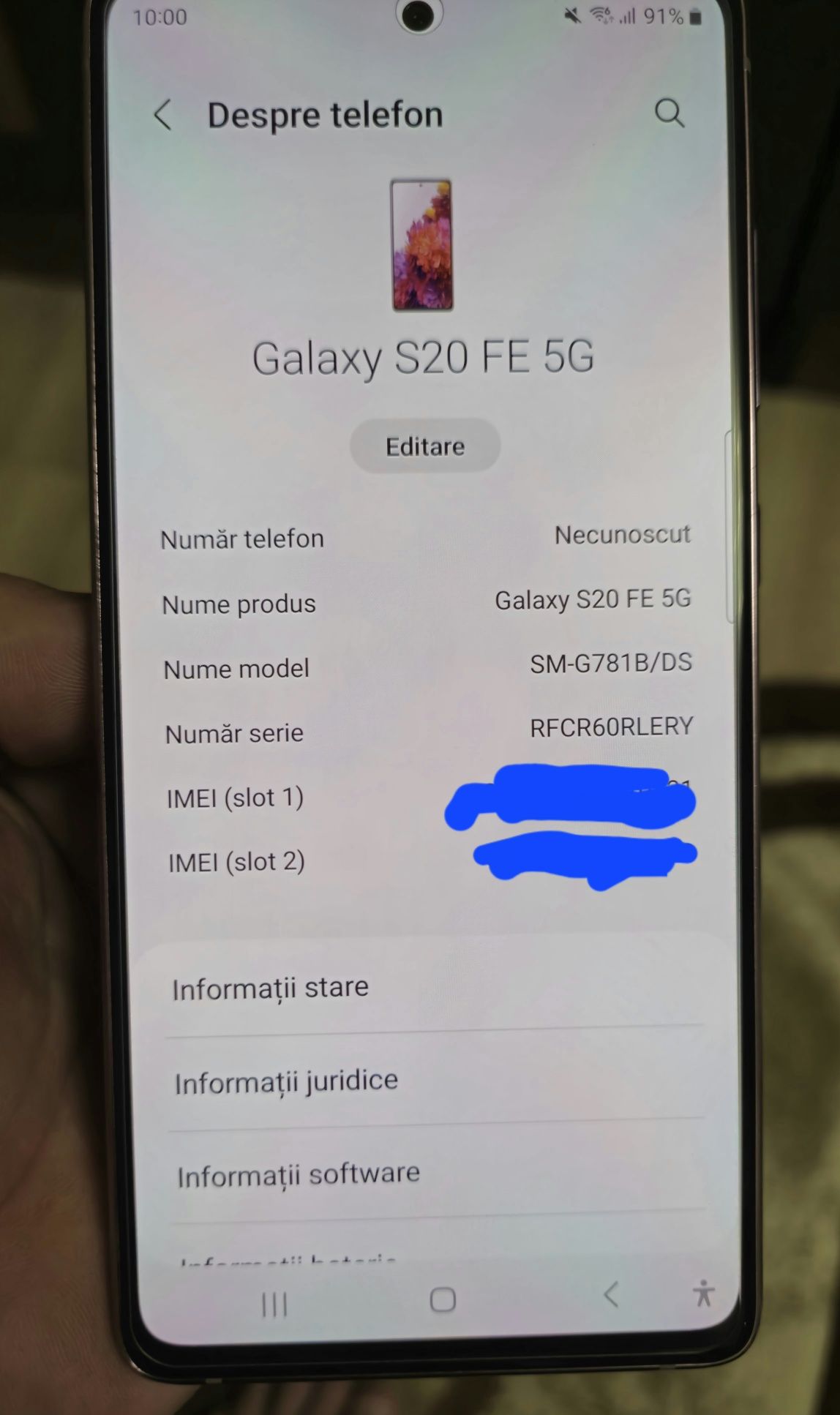 Vând/schimb Samsung S20 FE 5G