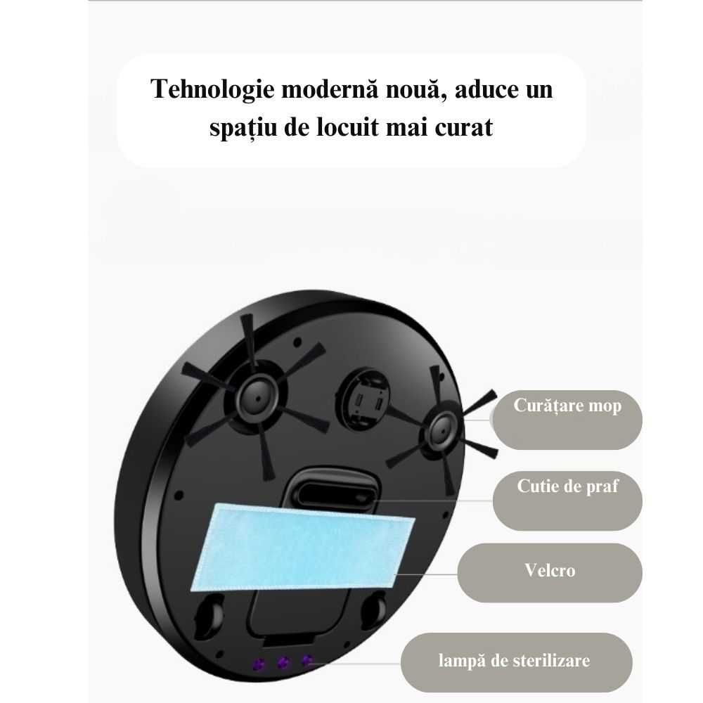 Aspirator robot cu functie de wifi, culoare alba,neagra,cadou pamatuf