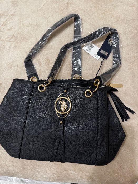 U.S. Polo черна дамска чанта